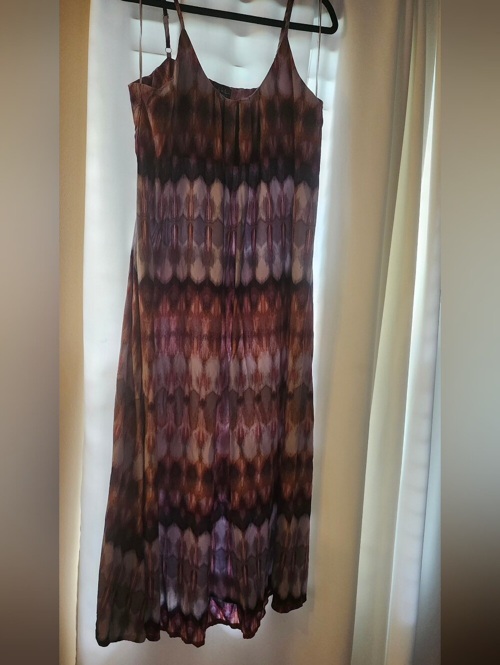 Nicole Miller Purple and Brown Patterned Maxi Skirt